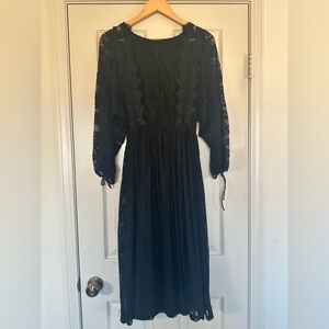 Elegant Black Lace Dress Nasty Gal Boho Western Desert Fashion Large